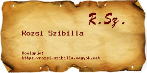 Rozsi Szibilla névjegykártya
